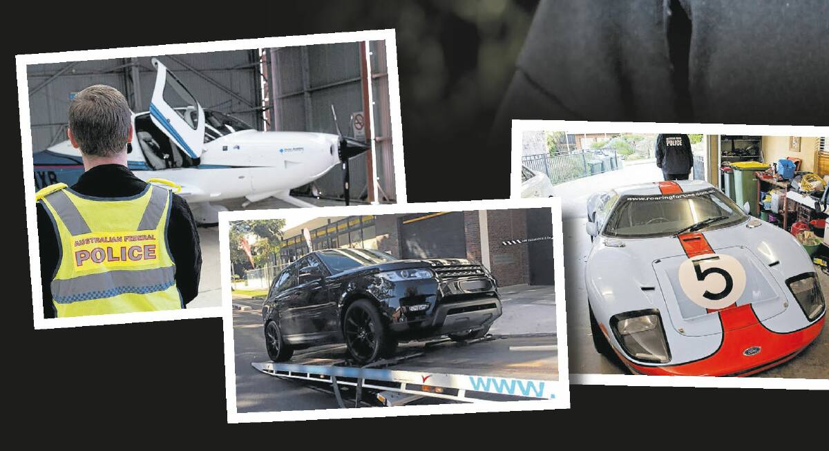 Proceeds of crime: Planes, racing cars and other luxury items were seized by the AFP to great fanfare last week..