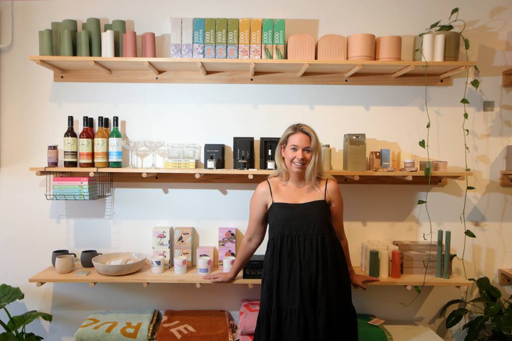 Buy local: After a tough year, Michaela Lamond - pictured at her new shop Oli and Jac - is hoping people will skip postal delays and big crowds and support small local businesses in the lead up to Christmas. Picture: Sylvia Liber.