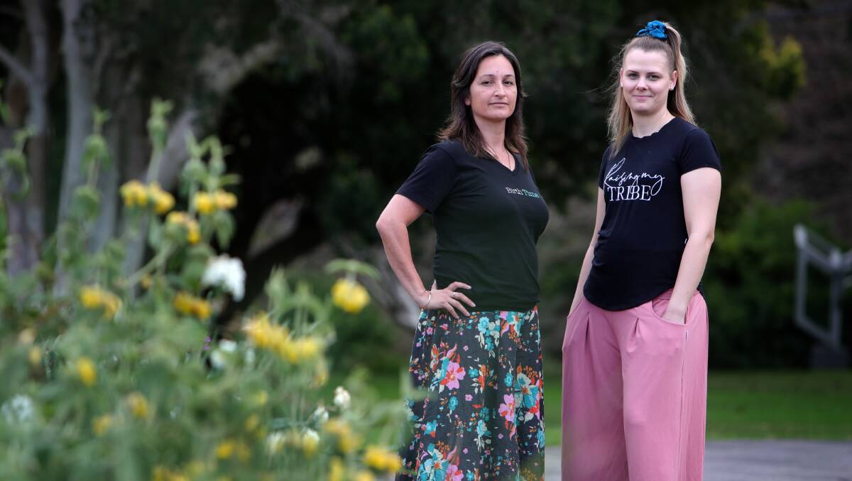 Illawarra mums Sharon Settecasse and Alyssa Booth, who are part of the advocacy group Better Births Illawarra. Picture by Sylvia Liber