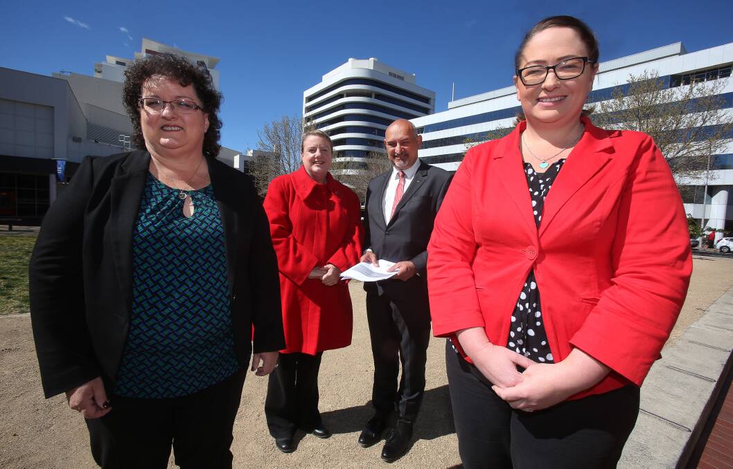Red tape promise: Candidates Tania Brown, Janice Kershaw, David Brown and Jenelle Rimmer launched a six-page Labor manifesto ahead of Saturday's election. Picture: Robert Peet.