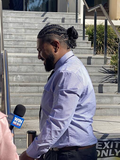 Alasdair Papalii outside Wollongong courthouse a short time before he was sentenced to jail for assaulting a n elderly man in May last year.