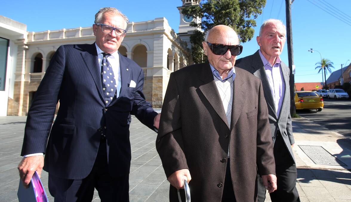 Disgraced Catholic priest Peter Lewis Comensoli (front), pictured in 2016, died earlier this month at the age of 80. 