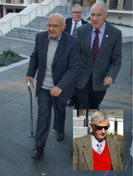 Guilty: Disgraced Catholic priests Peter Lewis Comensoli (main picture, left) and John Vincent Roberts (inset) at Wollongong District Court on Thursday.