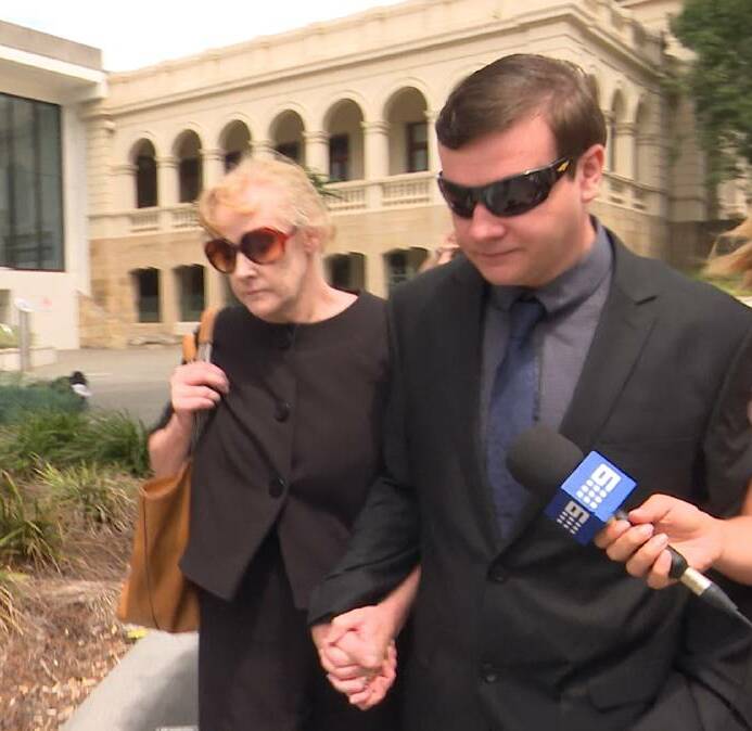 Guilty plea: Hayden Ebejer leaves Wollongong courthouse accomapnied by his mother Rebecca, after an earlier court appearance. A date for his sentencing will be set next month.