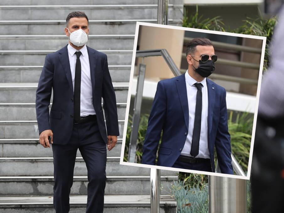 Matchy matchy: Twin brothers Charbel (main pic) and Eli Douna (inset) sporting almost identical outfits at their court appearance on Wednesday.