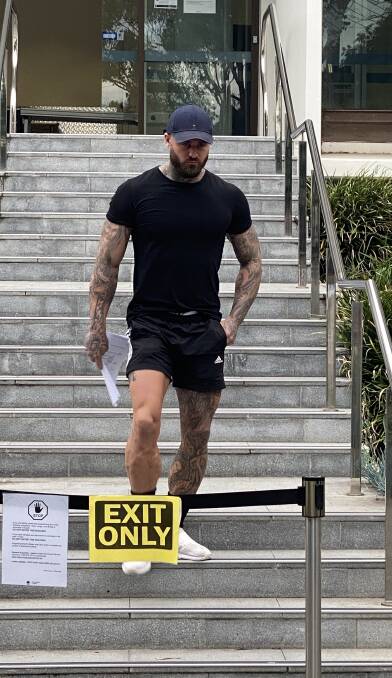 Joel Cooney leaves Wollongong courthouse on Wednesday.