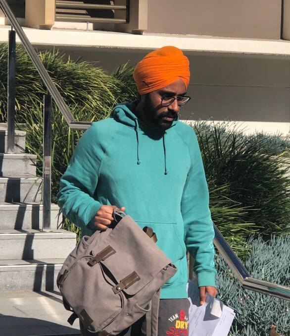 Busted: UOW student Sukhmandeep Singh leaves Wollongong courthouse on Tuesday after being sentenced for sexually touching another student.
