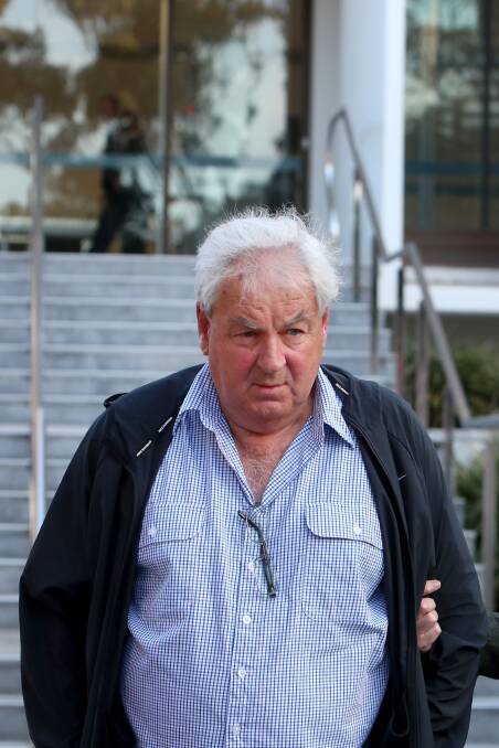 Guilty: Corrimal Bowling Club president Max Hobbs leaves Wollongong courthouse on Friday after being found guilty of indecently assaulting a staff member.
