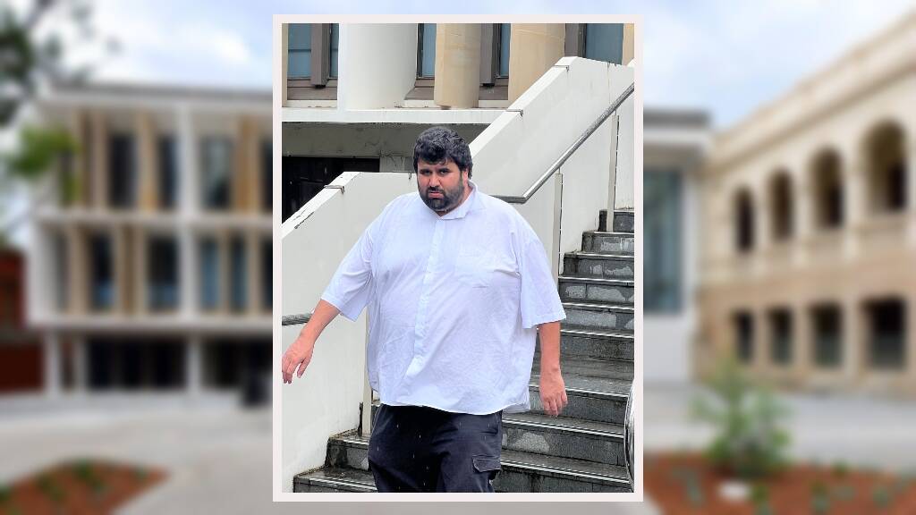 Guilty: William Carter leaves Wollongong courthouse on Wednesday after pleading guilty to a rape charge.