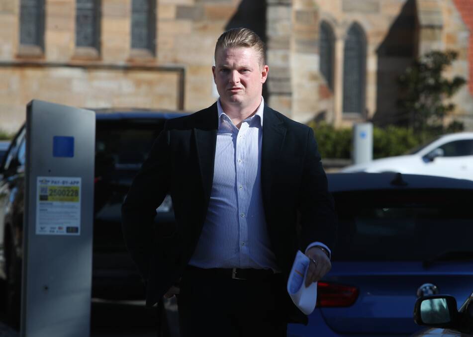 Flying solo: Jarrod Poort turned up to Wollongong Local Court alone on Tuesday to face charges of property damage and entering inclosed lands.
