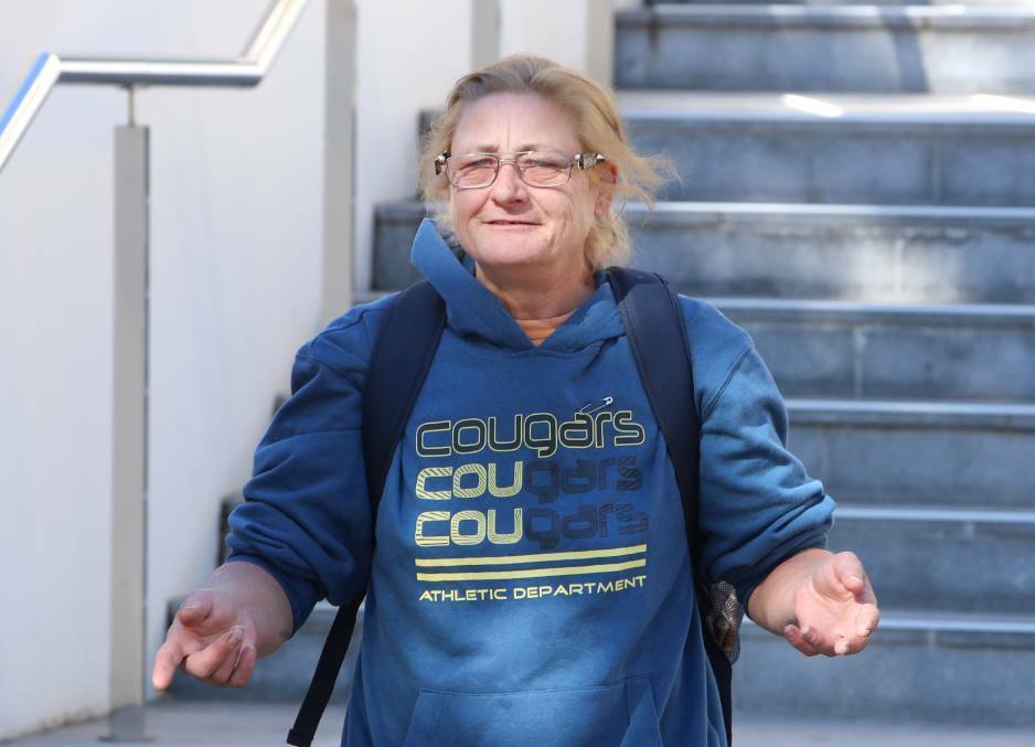 Jailed: Patricia Davis leaves Wollongong courthouse following a previous court appearance. She recently had 3 months shaved off her 15-month prison term for deliberately lighting fires on Cliff Road.
