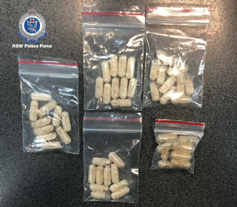 The capsules of MDMA Kemper had in his possession when stopped on Market Street in May. Picture: NSW Police