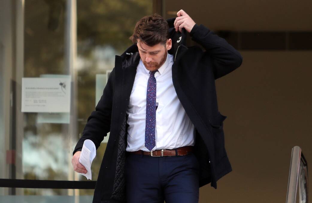 At liberty: Mason Burgess leaves Wollongong courthouse on Friday after being spared a full-time jail sentence.