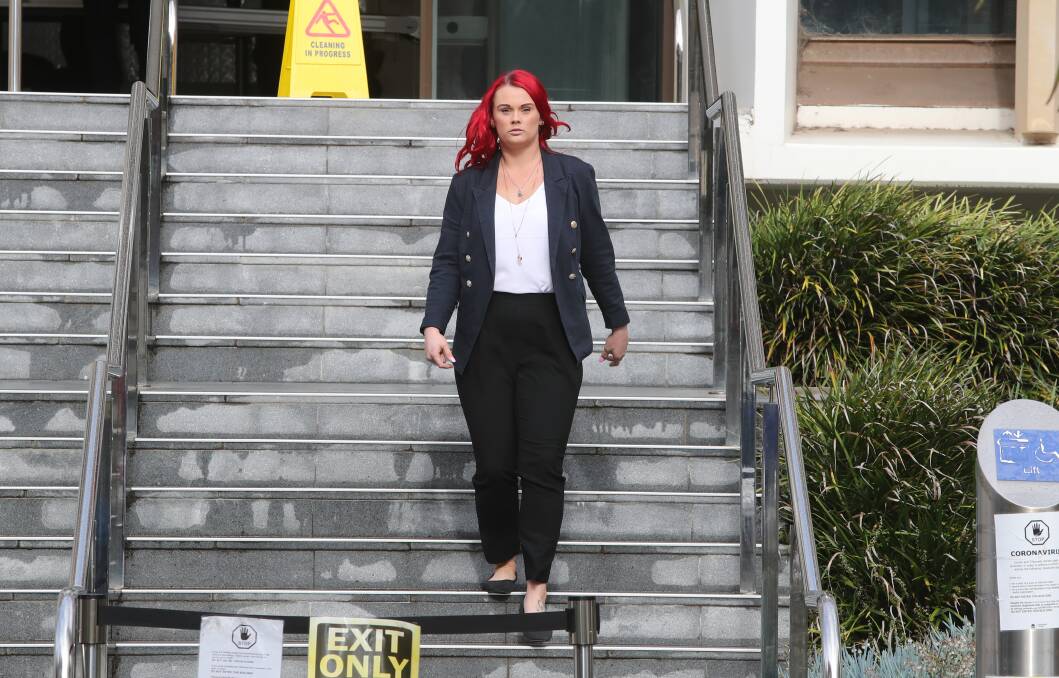 Holly Green leaves Wollongong courthouse during a previous mention of her case.