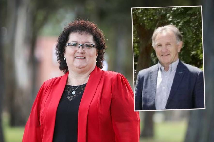 Labor's Tania Brown (main) was elected deputy lord mayor on Monday over Liberal councillor John Dorahy (inset).