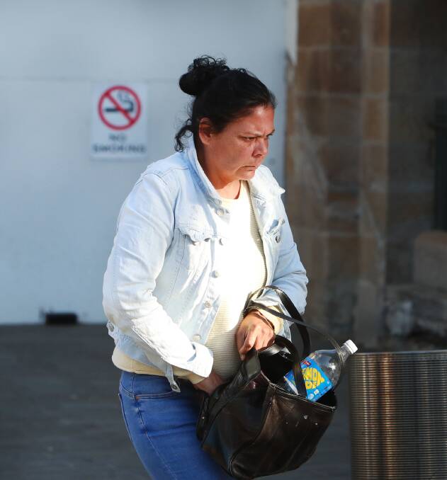 Concerning: Tammie Peters leaves Wollongong courthouse on Friday after escaping a full-time jail sentence for spitting.