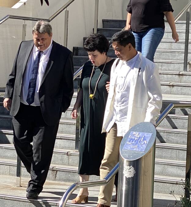 Accused: Dr Thean Soo Chin, also known as Christopher Chin, (pictured right) leaves Wollongong courthouse on Wednesday with his lawyer and a supporter.