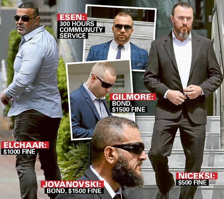 Convicted: The five mates fronted Wollongong Local Court on Tuesday.