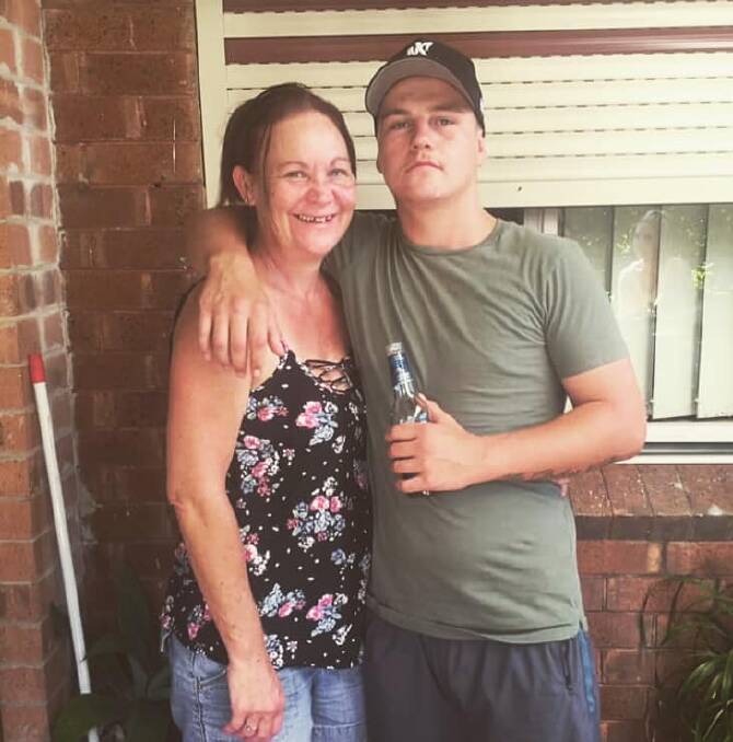 Family support: Dylan Pike pictured on social media with his mother Sheree, who supported him in Wollongong court on Tuesday.