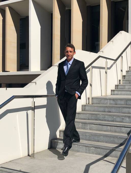 Acquitted: Jay Clarke leaves Wollongong courthouse on Friday after being found not guilty of raping his friend's flatmate at a home south of Wollongong.
