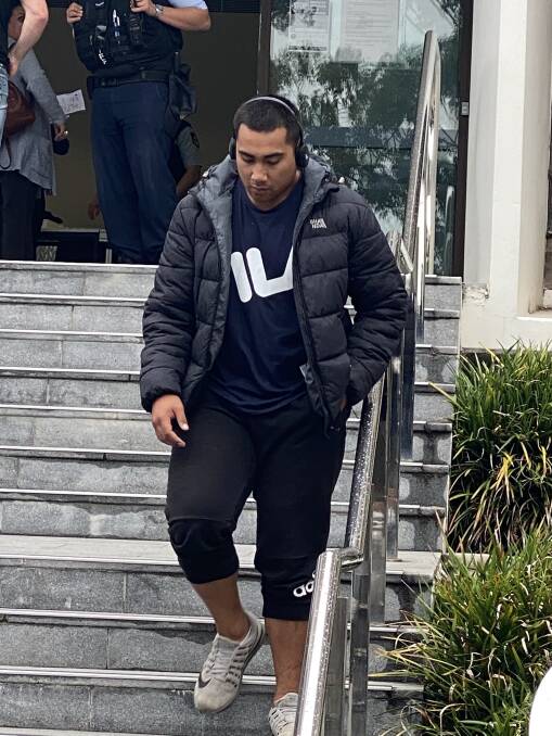 Mehrten Puruto leaves Wollongong courthouse on Wednesday after pleading guilty to aggravated break and enter and intimidation charges.