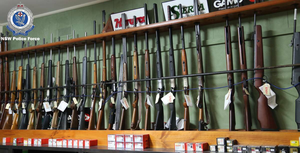 Seized: Police seized about 300 guns from Simspon Sports during the April 10, 2019 raid. Picture: NSW Police