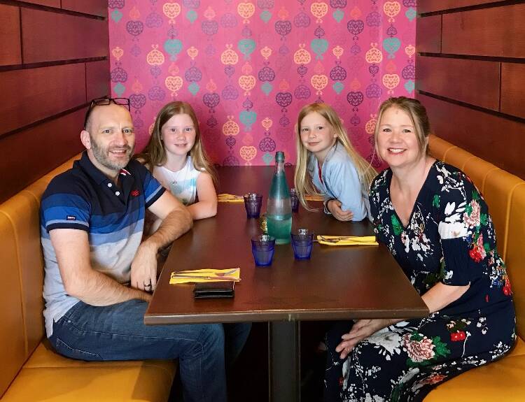 Matt and Kelly with daughters Eve and Isabelle. Tragically, the treatment won't save Kelly, 44, but it will allow her more time to spend with her family.