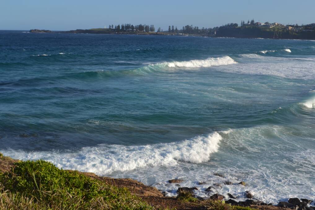 Bombo Beach on Thursday at 6pm after Sydney Water advised it began discharging treated wastewater from the Bombo Treatment Plant from 5pm. Picture: Rebecca Fist