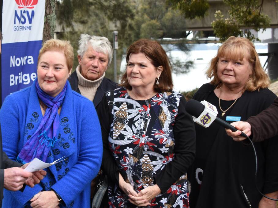 Gilmore MP Ann Sudmalis, Shoalhaven Councillor Jo Gash, South Coast MP Shelley Hancock and Shoalhaven deputy mayor Patricia White in Nowra on August 27. 