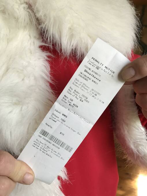 Parking rangers not in the Christmas spirit last December when Santa copped a fine in Nowra's CBD.