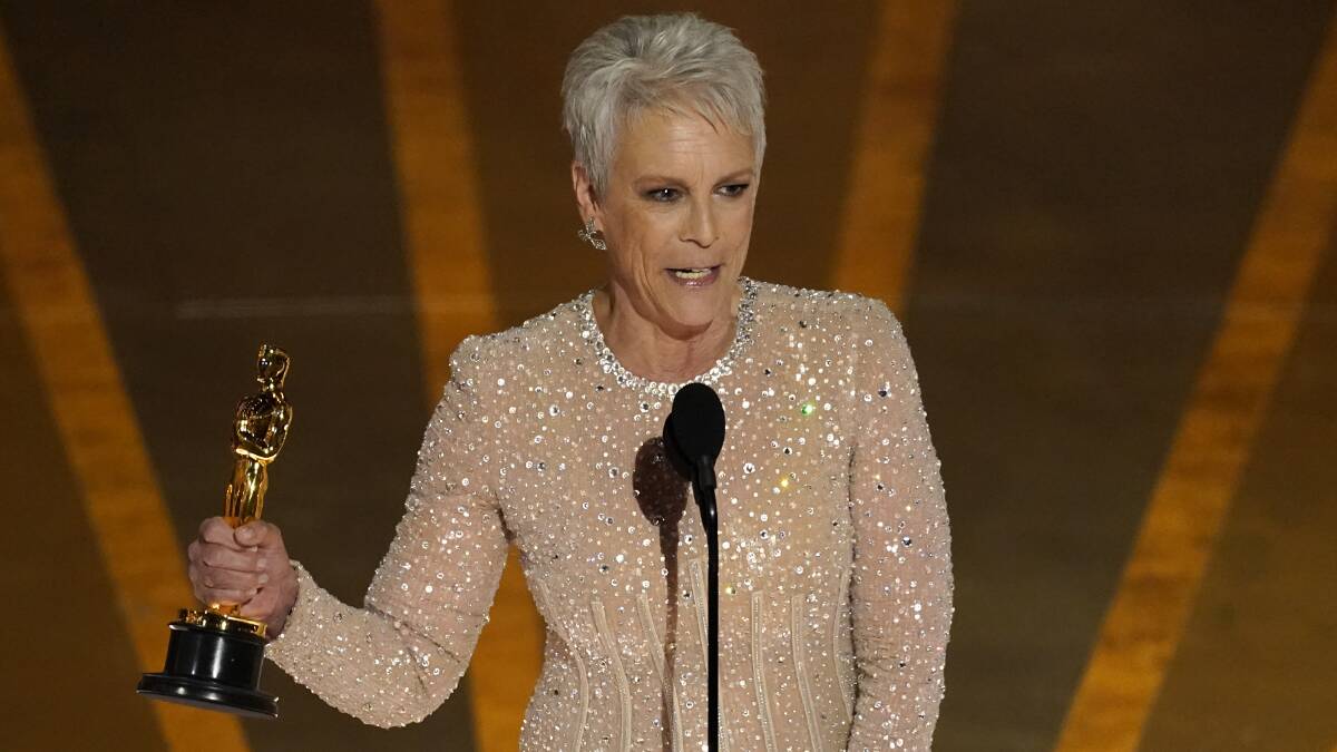 Jamie Lee Curtis has won the best supporting actress Oscar for Everything Everywhere All at Once. (AP PHOTO)
