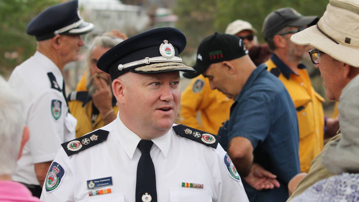 FOCUSED ON PREVENTION: NSW RFS Commissioner Shane Fitzsimmons visits Quaama on Monday where he speaks to community members and firefighters. Picture: Albert McKnight 
