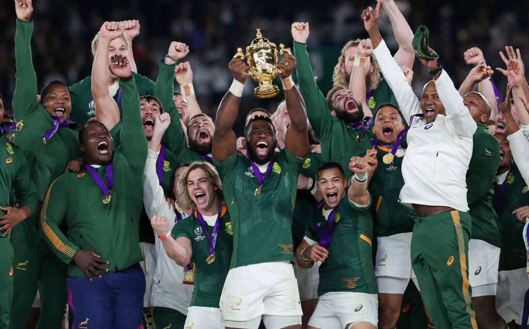 Siya Kolisi created history when he lifted the William Webb Ellis trophy last year. Picture: Getty Images