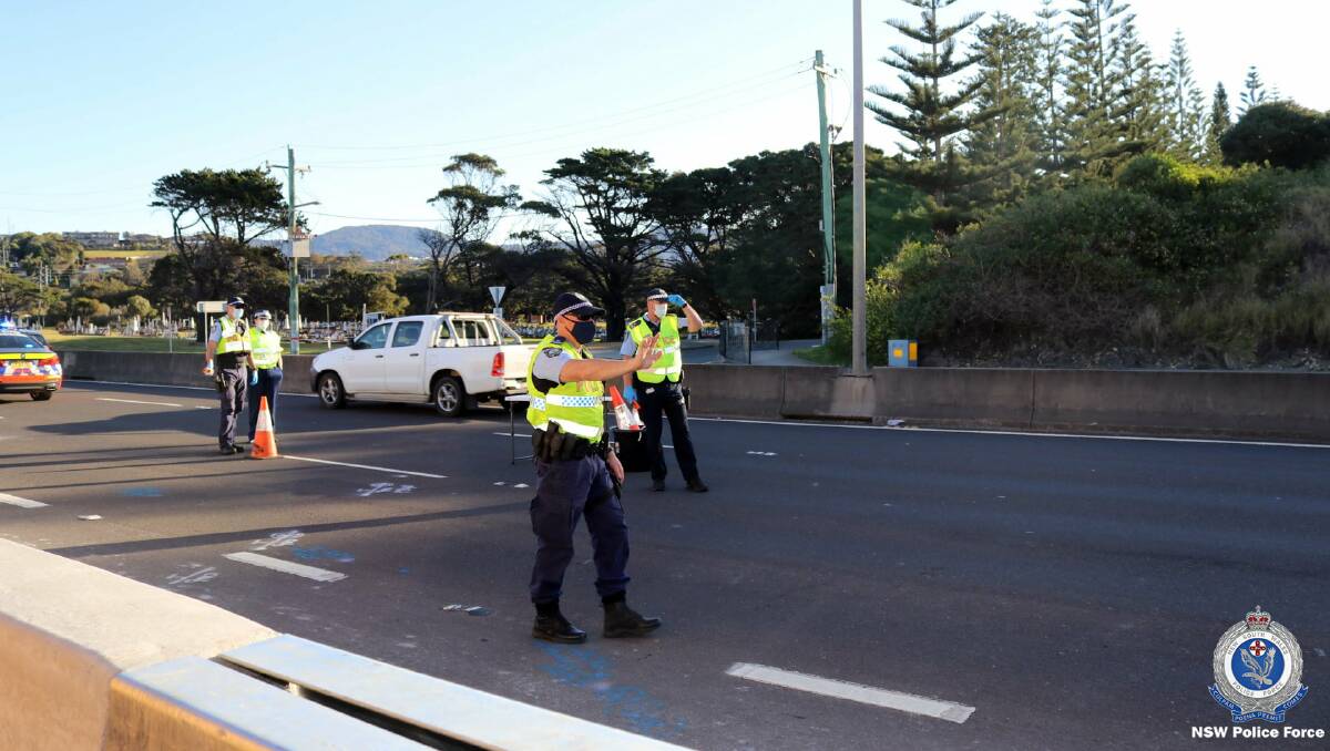 South Coast Police conducted a high visibility operation targeting travellers from Greater Sydney heading south into regional NSW, in breach of the Public Health Order. Image: NSW Police