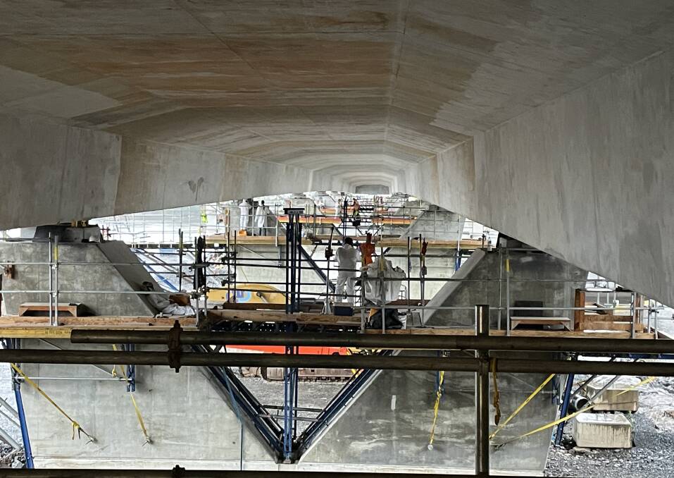 WOW: A glimpse under the new $342 million Nowra bridge.