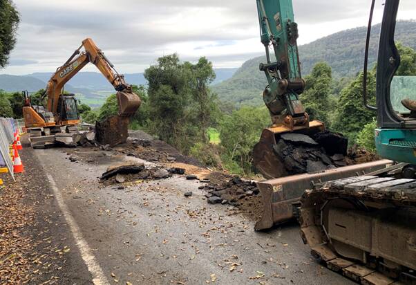 BIG JOB: Transport for NSW crews and a specialist contractor have began work restoring Barrengarry Mountain. Photo: Transport for NSW