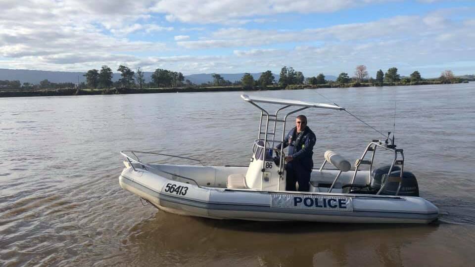 ON THE WATER: A NSW Police launch in operation on Shoalhavern River during the flood emergency. Image NSW Police Rescue & Bomb Disposal Facebook