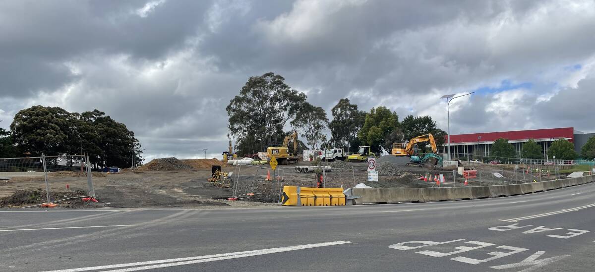 Work continues in and around the new $342 million Nowra bridge site.