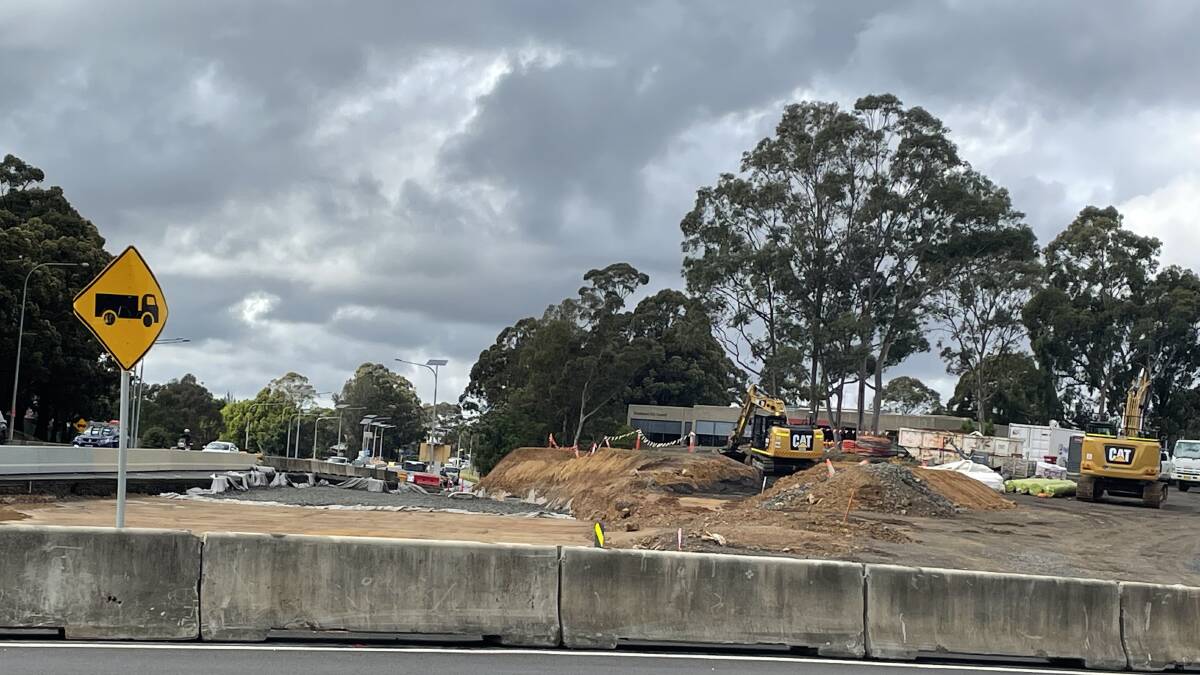 The road corridor for the southern approaches to the new Nowra bridge is being carved out of what used to be home to the 'Welcome to Nowra' sign.