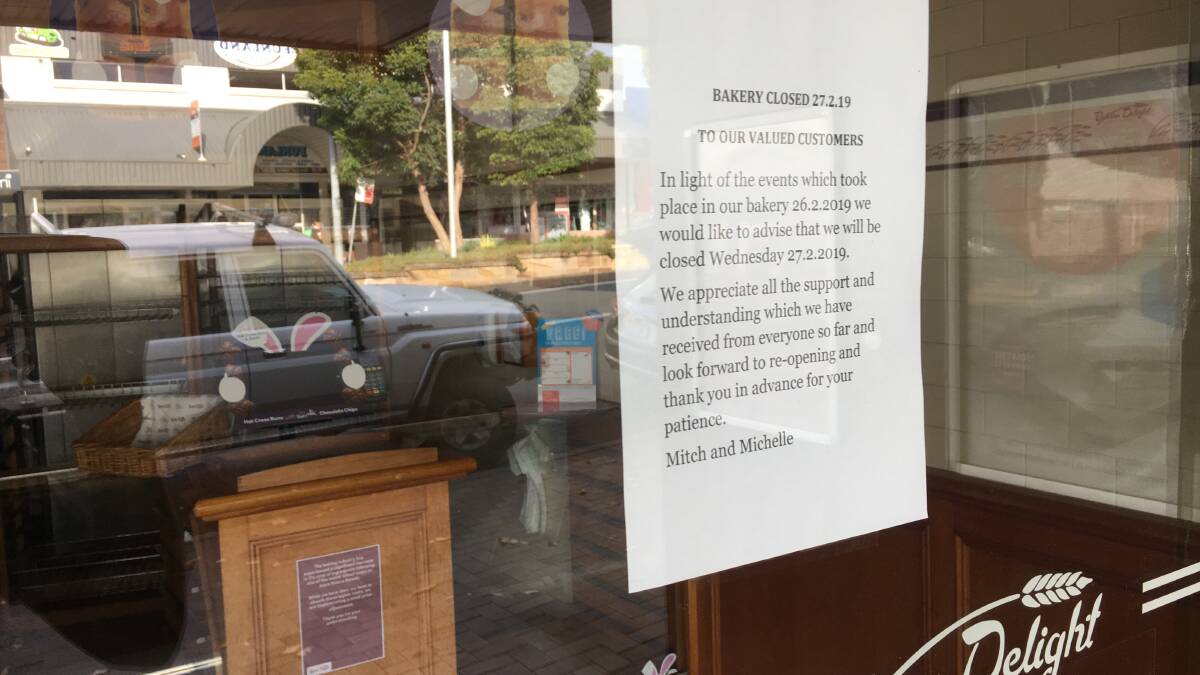 Bakers Delight bakery at Ulladulla remained closed on Wednesday after the robbery earlier in the week. Photo: Sam Strong
