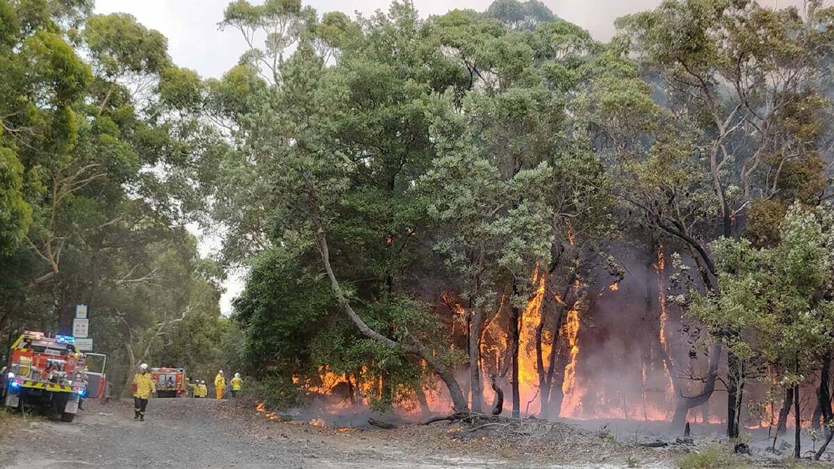BLAZE: More than 30 Rural Fire Service crews battled the blaze in the Booderee National Park on Tuesday, January 26. Photo: Matthew Toth