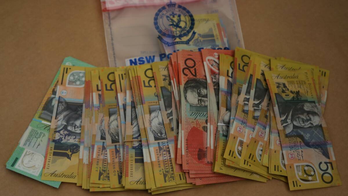 Some of the cash seized in Thursday's raids. Photo: NSW Police Media
