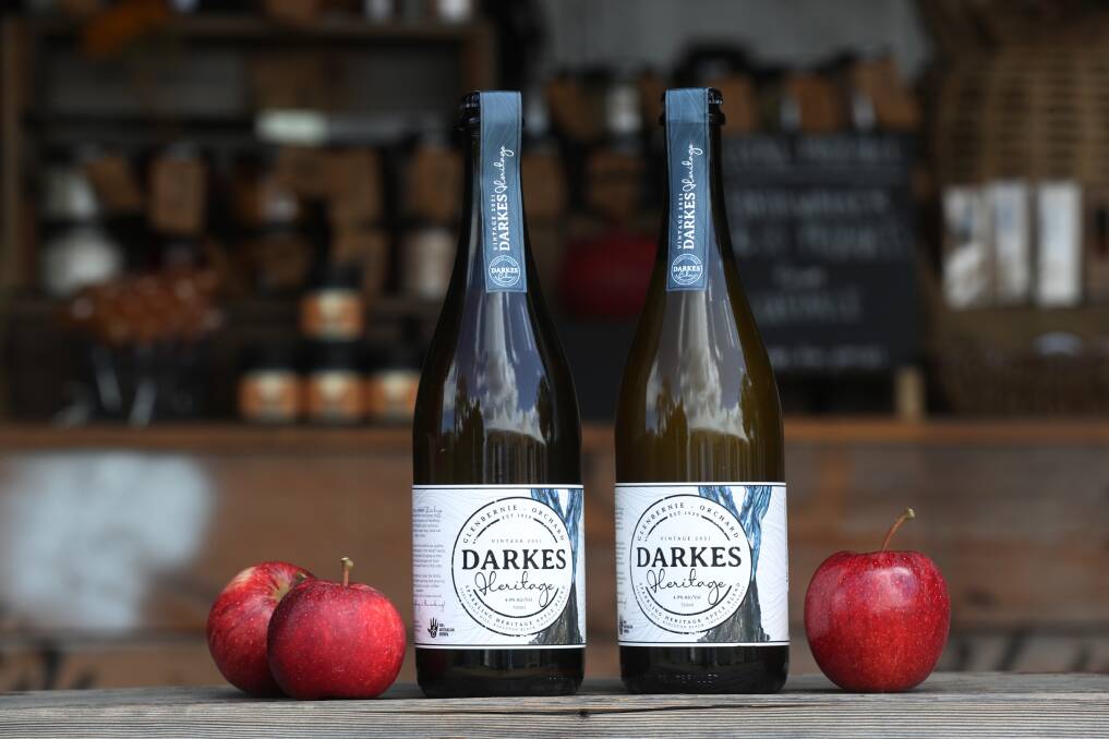 The Darkes Heritage retails at $25 a bottle and only available direct from the orchard. Picture: Robert Peet