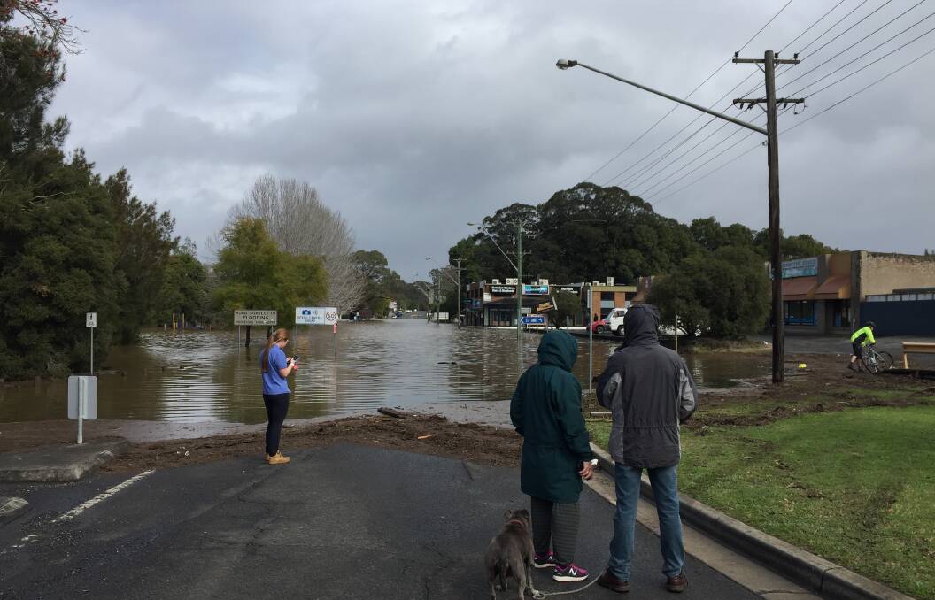 The main strip at Bomaderry, Meroo Street, on Monday morning. Picture: Sylvia Liber