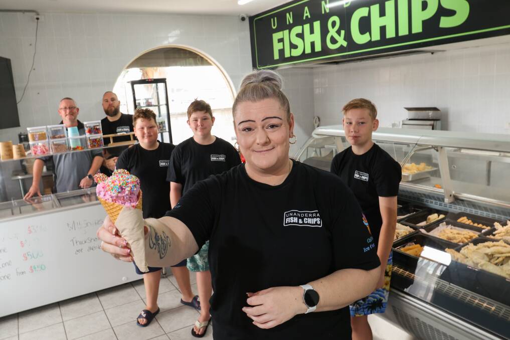 Kristy Parker and her family have opened a new ice-creamery, ChillOut, in Unanderra. Picture by Wesley Lonergan.