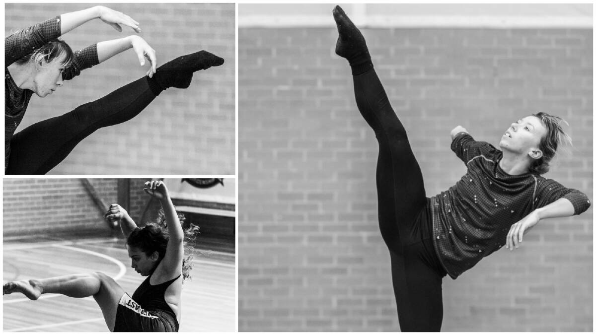 Kate Arber (top left, and right) of AUSTI.Dance and Physical Theatre is heading to Spain to further her career. While Natalie Cunzolo (bottom left) has taken on a role with the Sydney Dance Company. Picture: Children of the Revolution