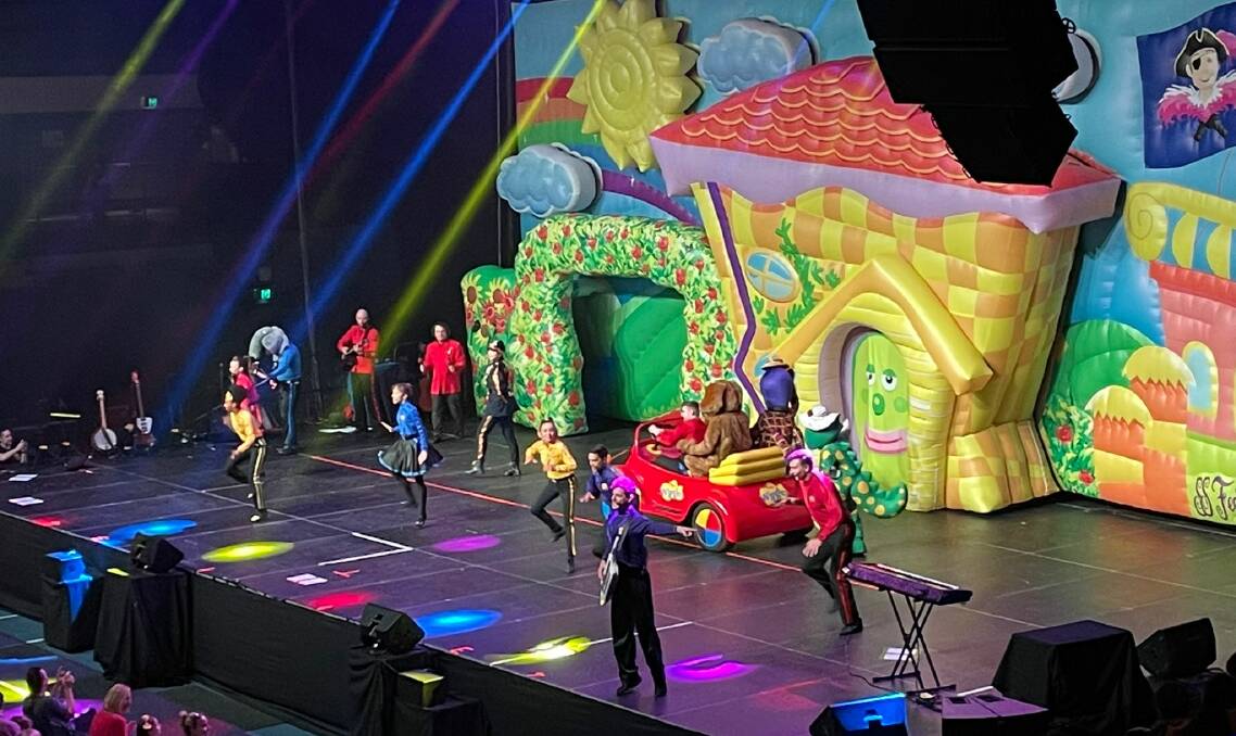 The Wiggles were joined by the new bunch of Fruit Salad Wiggles on stage.