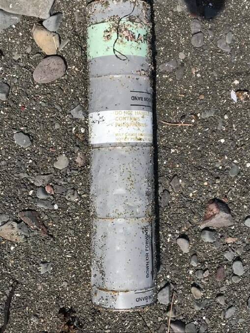 The Mercury understands Martin Riggenbach was one of the members of the public who found the washed up canister and alerted authorities. Picture: Martin Riggenbach