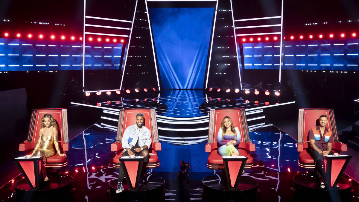 The Voice judges Rita Ora, Jason Derulo, Jess Mauboy and Guy Sebastian. Picture supplied by Channel 7