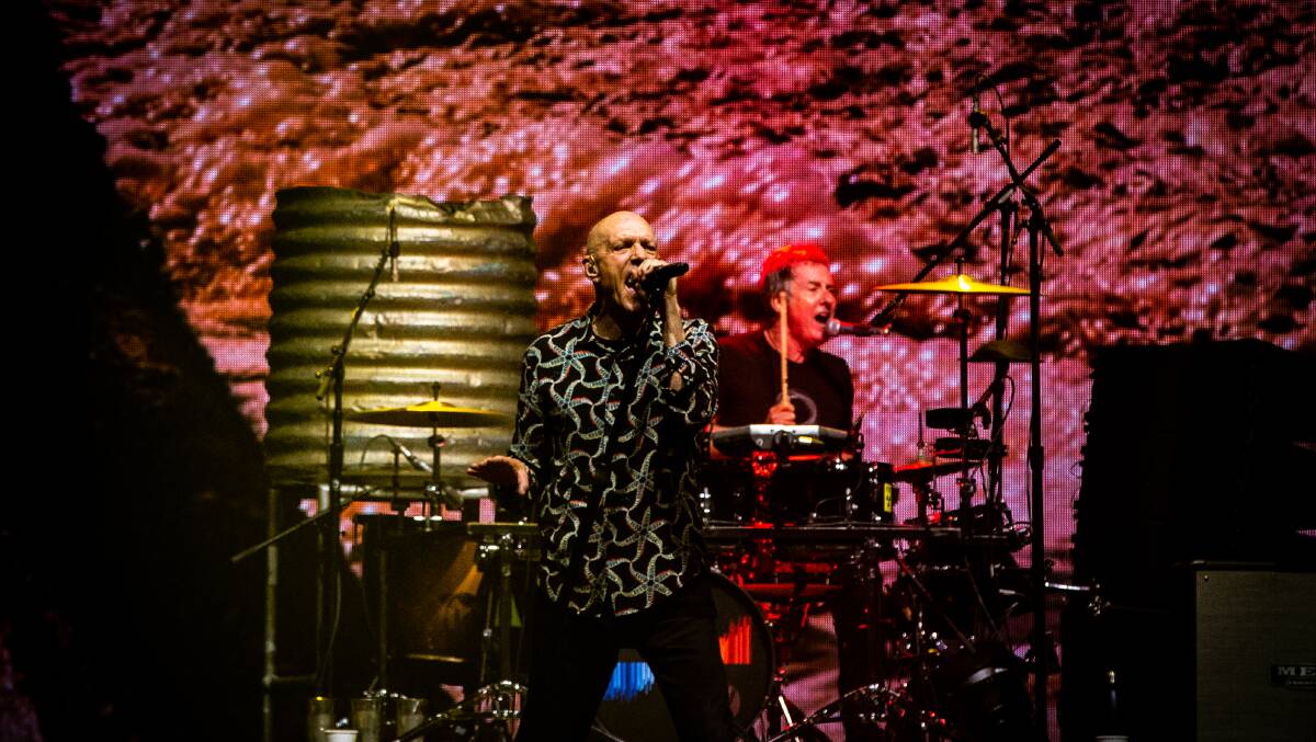 Midnight Oil played in Wollongong at the WIN Entertainment Centre on Wednesday. Picture: Chris Frape